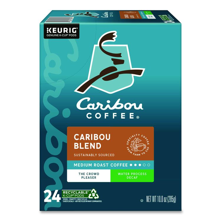 Caribou Blend Decaf Coffee K-Cups, 24/Box