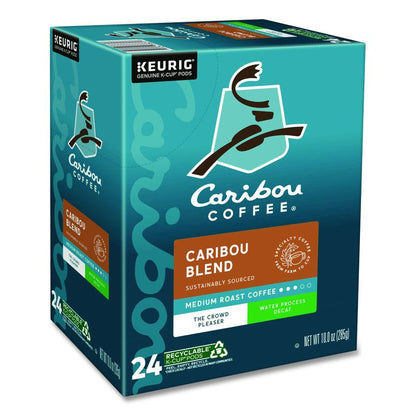 Caribou Blend Decaf Coffee K-Cups, 24/Box