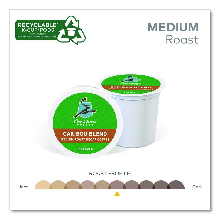Caribou Blend Decaf Coffee K-Cups, 96/Carton