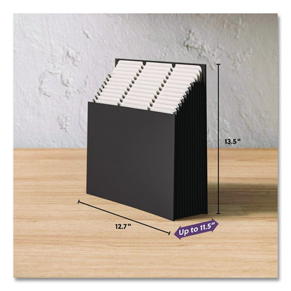 Stadium File, 10.5" Expansion, 12 Sections, 1/3-Cut Tabs, Letter Size, Charcoal