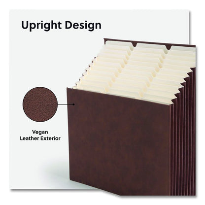 Stadium File, 10.5" Expansion, 12 Sections, 1/3-Cut Tabs, Letter Size, Saddle