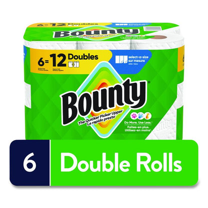 Select-a-Size Kitchen Roll Paper Towels, 2-Ply, 6 x 11, White, 82 Sheets/Double Roll, 6 Rolls/Carton