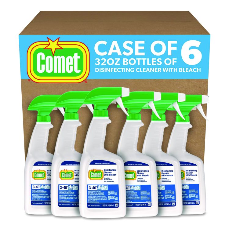 Disinfecting Cleaner with Bleach, 32 oz, Plastic Spray Bottle, Fresh Scent, 6/Carton