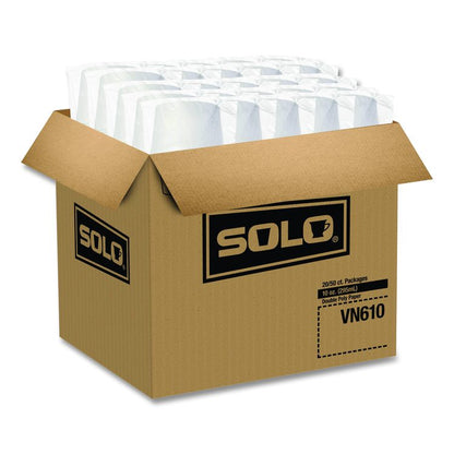 Double Poly Paper Food Containers, 10 oz, 3.8 dia x 2.7" h, White, Paper,1,000/Carton
