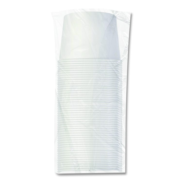 Double Poly Paper Food Containers, 10 oz, 3.8 dia x 2.7" h, White, Paper,1,000/Carton
