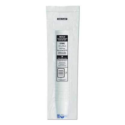 Recycled Content PCF Paper Hot Cups, ProPlanet Seal, 10 oz, White/Blue, 1,000/Carton