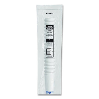 Recycled Content PCF Paper Hot Cups, ProPlanet Seal, 20 oz, White/Blue, 600/Carton