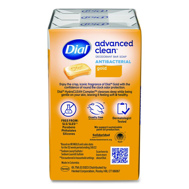 Advanced Clean Antibacterial Deodorant Bar Soap, Gold Scent, 4 oz, 3/Pack, 4 Packs/Carton