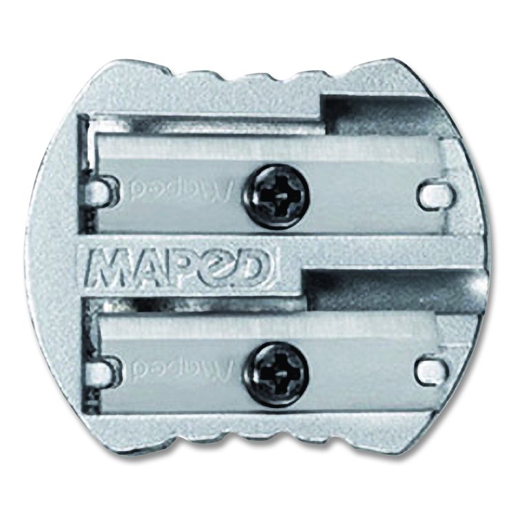 Classic 2-Hole Metal Pencil Sharpener, 2.56 x 0.67 x 4.92, Silver