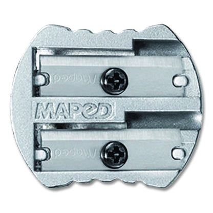 Classic 2-Hole Metal Pencil Sharpener, 2.56 x 0.67 x 4.92, Silver