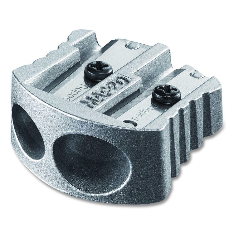 Classic 2-Hole Metal Pencil Sharpener, 2.56 x 0.67 x 4.92, Silver