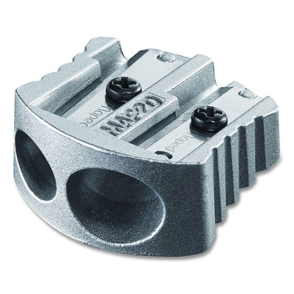 Classic 2-Hole Metal Pencil Sharpener, 2.56 x 0.67 x 4.92, Silver