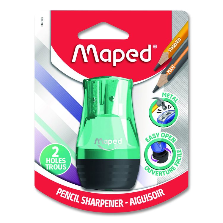 Tonic 2-Hole Canister Pencil Sharpener, 3.74 x 1.6 x 4.92, Randomly Assorted Colors