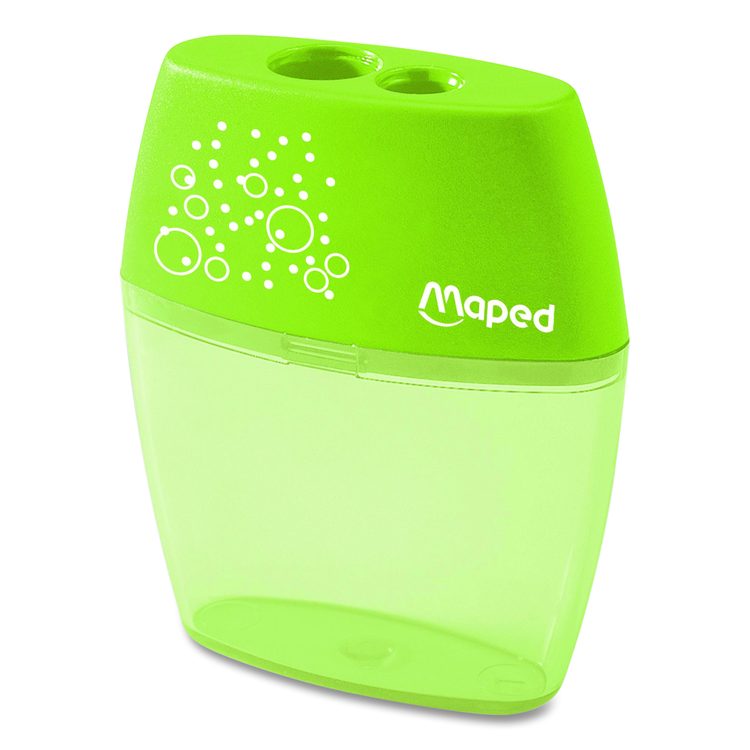 Shaker Two-Hole Canister Pencil Sharpener, 3.74 x 1.02 x 4.92, Randomly Assorted Color