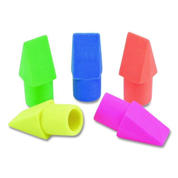 Classic Pencil Cap Erasers, For Pencil Marks, Assorted Colors, 15/Pack