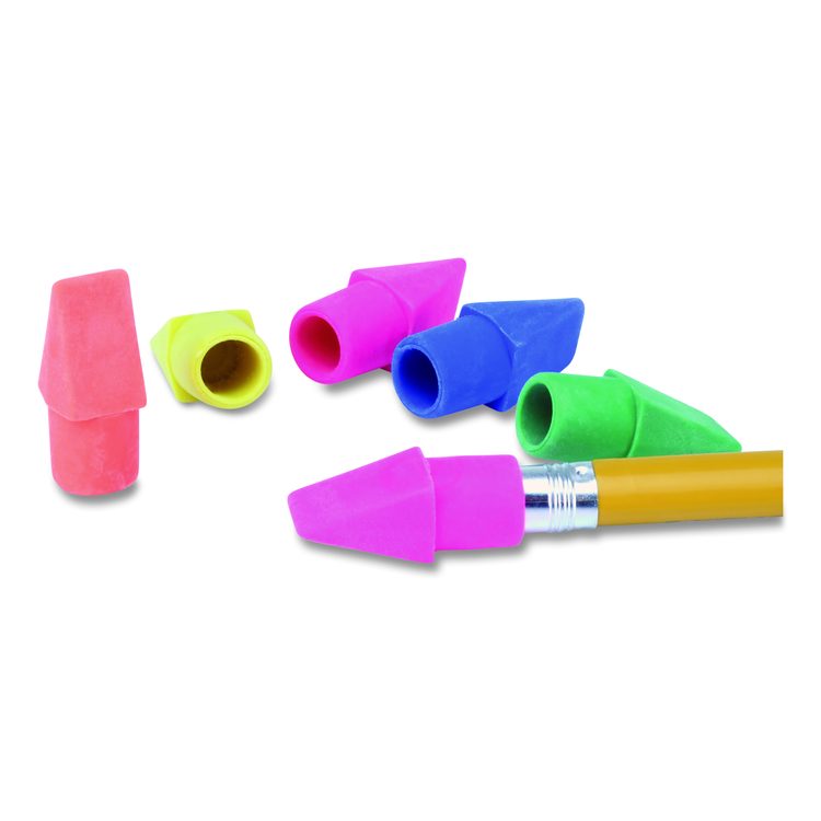 Classic Pencil Cap Erasers, For Pencil Marks, Assorted Colors, 15/Pack