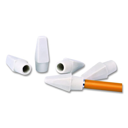 Professional Hi-Polymer Oversized Pencil Cap Erasers, For Pencil Marks, White, 10/Pack