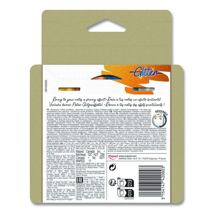 Fluo Peps Metallic Glitter Highlighter, Assorted Ink, Chisel Tip, Assorted Barrel, 4/Pack