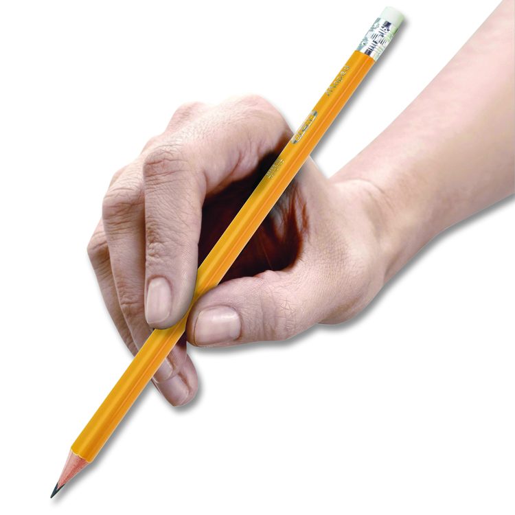 Essentials Triangular Pre-Sharpened Pencils, HB (#2), Black Lead, Yellow Barrel, 144/Box
