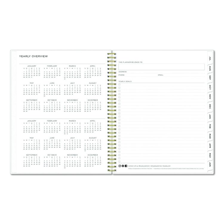 Ashley G Multicolor Smoke Academic Weekly/Monthly Planner, 11" x 8.5", Multicolor Cover, 12-Month (Jul-Jun): 2025 to 2026