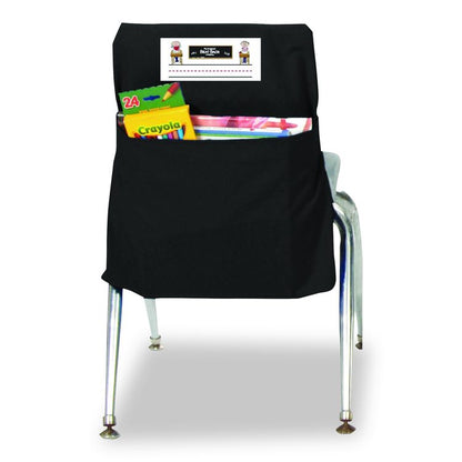 Elastic-Back Seat Sack for Chairs 12" to 17" Wide, 11 x 15.5 x 14, Fabric, Black