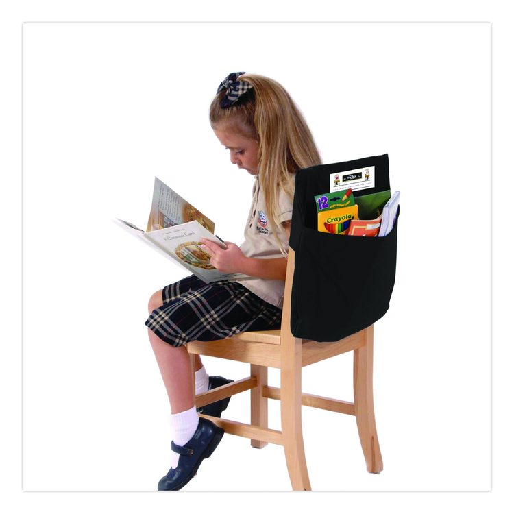 Elastic-Back Seat Sack for Chairs 12" to 17" Wide, 11 x 15.5 x 14, Fabric, Black