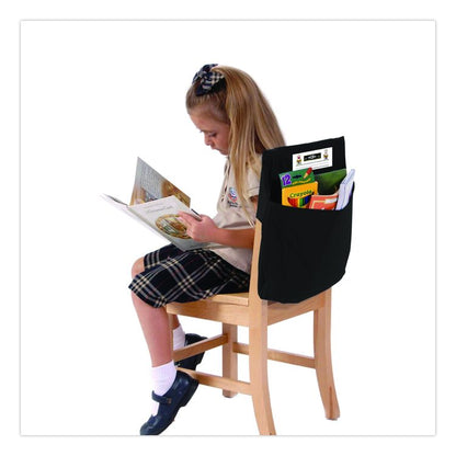 Elastic-Back Seat Sack for Chairs 12" to 17" Wide, 11 x 15.5 x 14, Fabric, Black