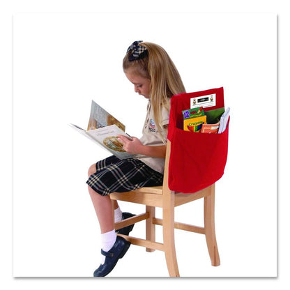 Elastic-Back Seat Sack for Chairs 12" to 17" Wide, 11 x 15.5 x 14, Fabric, Red