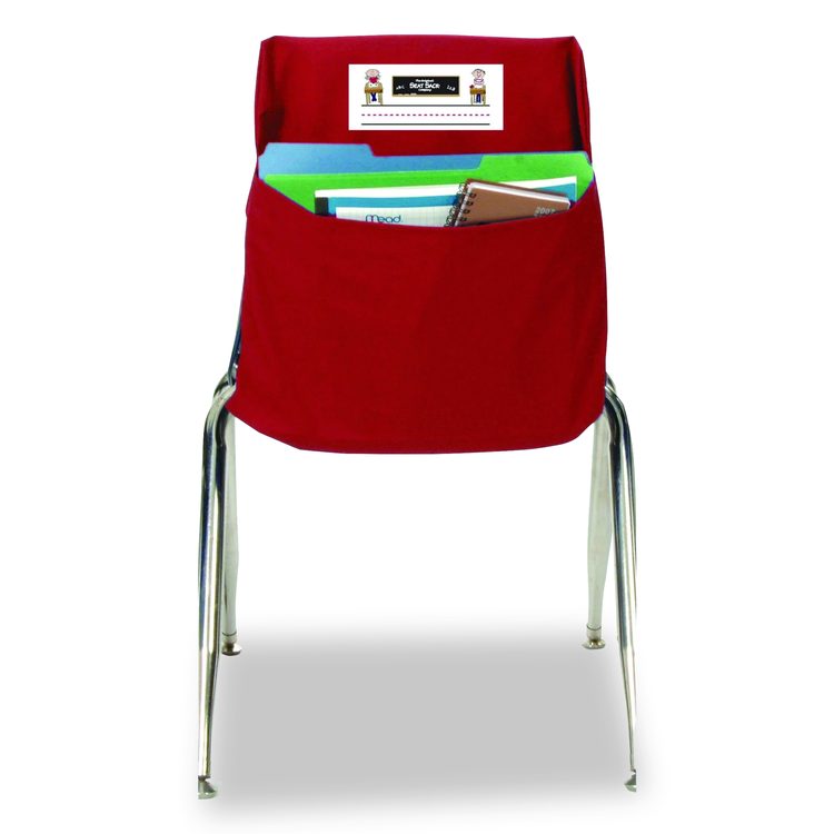 Elastic-Back Seat Sack for Chairs 12" to 17" Wide, 11 x 15.5 x 14, Fabric, Red