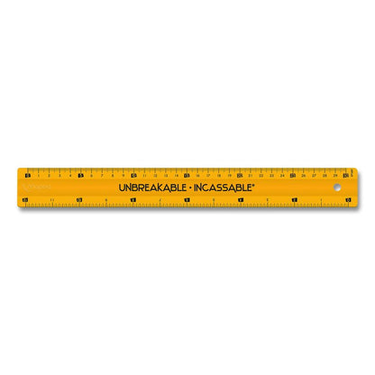 Unbreakable 12" Ruler, Standard/Metric, 12.72" Long, Randomly Assorted Color