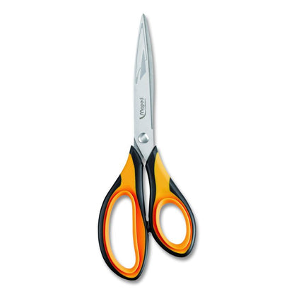 Ultimate Soft Grip Multipurpose Scissors, 8.25" Long, 4.5" Cut Length, Straight Orange/Black Handle