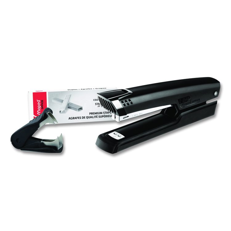 Essentials Metal Full Strip Stapler and Remover Combo, 25 Sheet Capacity, Black
