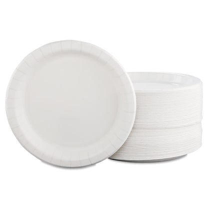 Bare Eco-Forward Clay-Coated Paper Dinnerware, ProPlanet Seal, Mediumweight, Plate, 8.5" dia, White, 125/Pack, 4 Packs/Carton