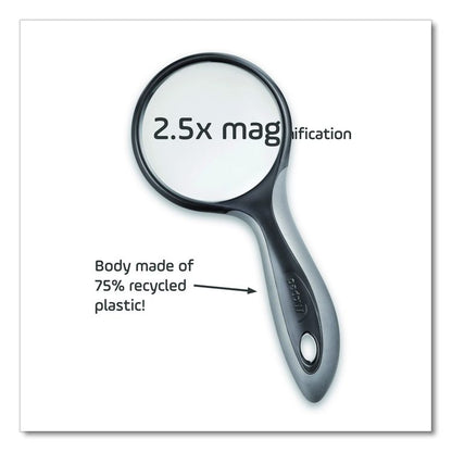 2.5X Soft Touch Large Magnifying Glass, Plastic Lens, 3" dia, Randomly Assorted Color