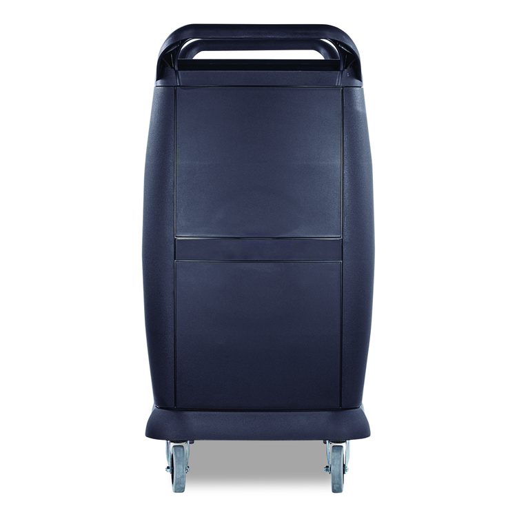Bussing Cart, Plastic, 3 Shelves, 300 lb Capacity, 18 x 36.25 x 38, Black