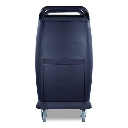 Bussing Cart, Plastic, 3 Shelves, 300 lb Capacity, 18 x 36.25 x 38, Black