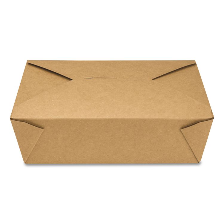 Reclosable Kraft Take-Out Box, 76 oz, 8.58 x 6.28 x 2.4, Brown, Paper, 200/Carton