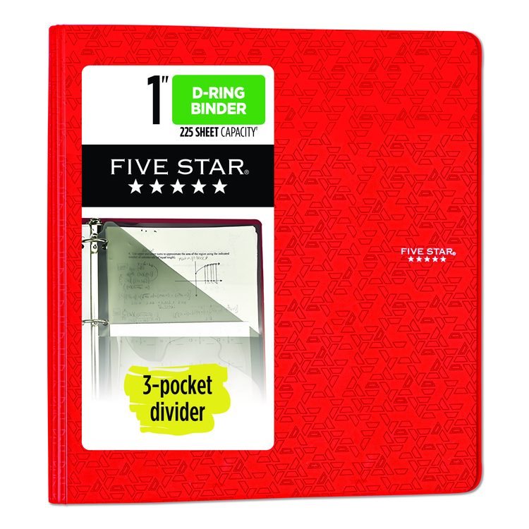 1" Plastic Binder, 3 Rings, 1" Capacity, 11 x 8.5, Randomly Assorted Color