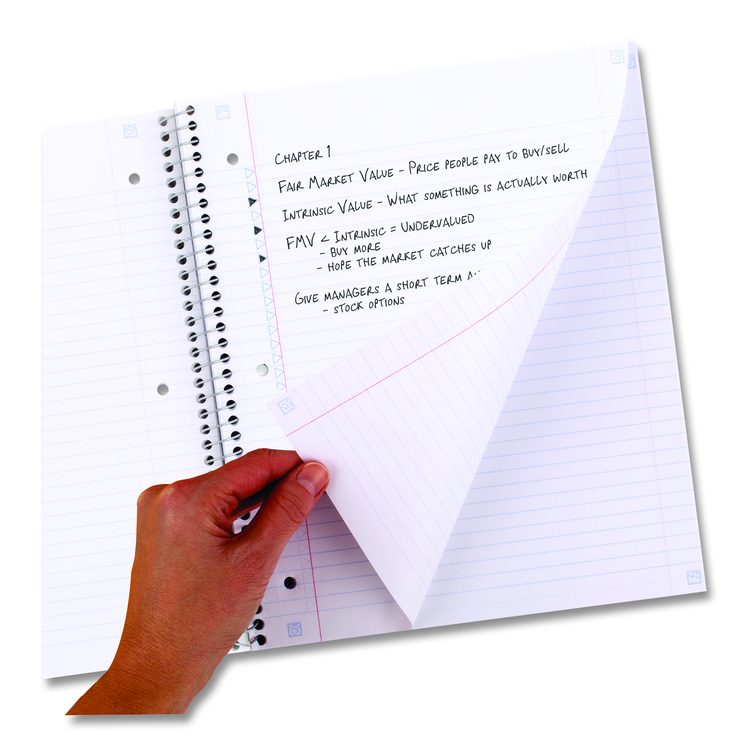 Simple Waves Organic Lines Notebook w/ Study App, 1-Subject, Med/College Rule, Assorted Cover Color (80) 11 x 8.5 Sheets