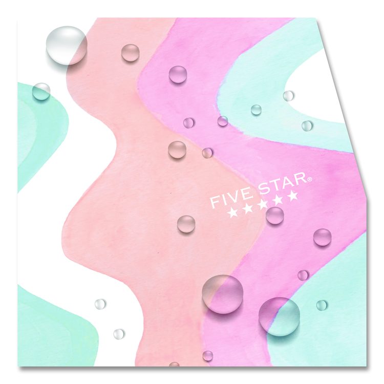 Brushy Moves Pastel Waves Design Notebook w/ Study App, 1-Subject, Wide/Legal Rule, Assorted Cover Color, (80)11 x 8.5 Sheets