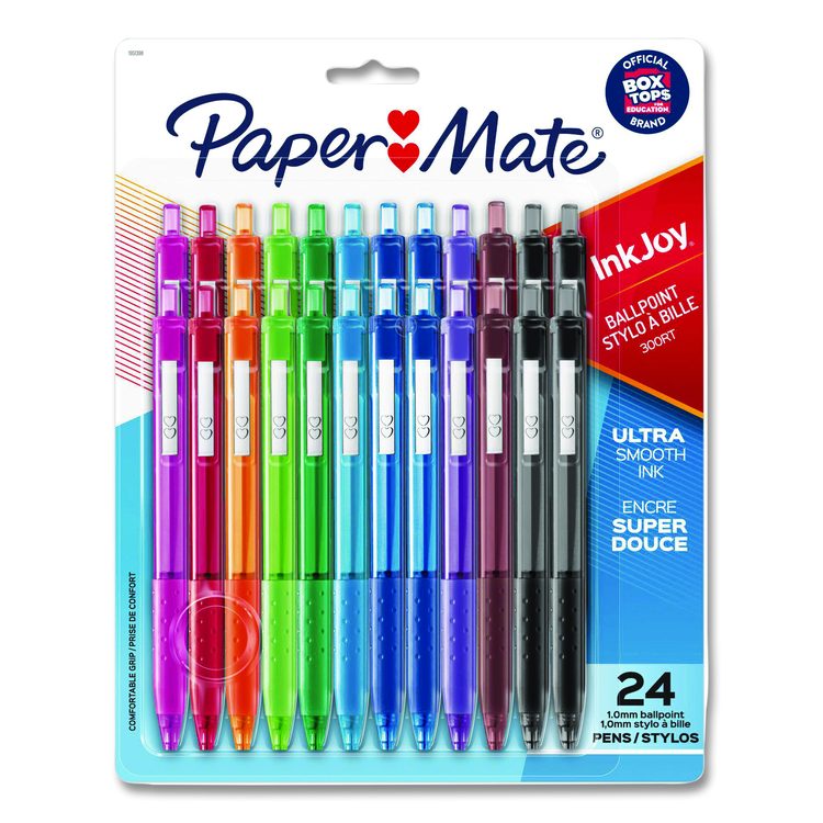 InkJoy 300 RT Ballpoint Pen, Retractable, Medium 1 mm, Assorted Ink and Barrel Colors, 24/Set