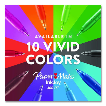 InkJoy 300 RT Ballpoint Pen, Retractable, Medium 1 mm, Assorted Ink and Barrel Colors, 24/Set