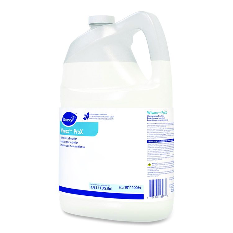 Wiwax ProX Maintenance Emulsion, 1 gal Bottle, 4/Carton