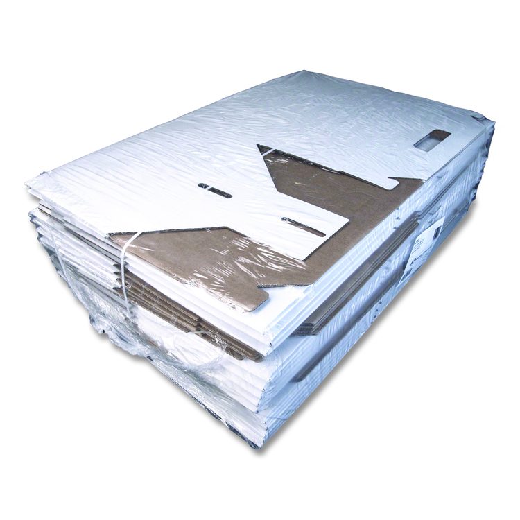 Carryout Barn Boxes, Large Corugated, 12 x 18 x 9, White/Kraft, 25/Carton