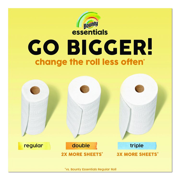 Essentials Select-A-Size Kitchen Roll Paper Towels, 2-Ply, 108 Sheets/Roll, 24 Rolls/Carton