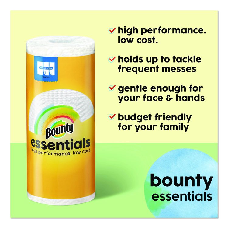 Essentials Select-A-Size Kitchen Roll Paper Towels, 2-Ply, 108 Sheets/Roll, 24 Rolls/Carton