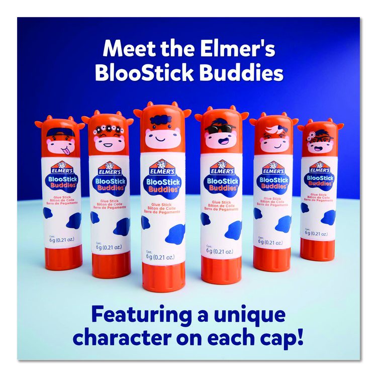 BlooStick Buddies and Disappearing Purple Glue Stick Combo Pack, 0.21 oz, Dries Clear, 12/Pack