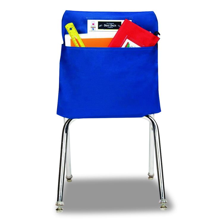 Elastic-Back Seat Sack for Chairs 12" to 17" Wide, 11 x 16 x 14, Fabric, Blue