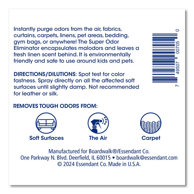 Fabric and Carpet Deodorizer, Fresh, 32 oz Bottle, 6/Carton
