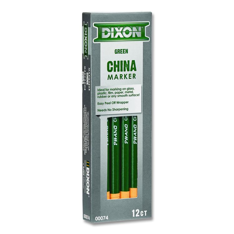 China Marker, 0.3" x 7", Green, Dozen